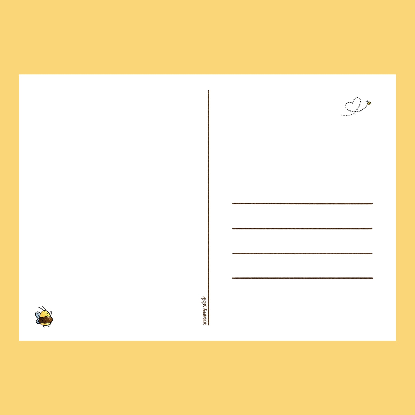 Bundle Bee & Love / Lot de 3 - 1 carte postale, 2 stickers