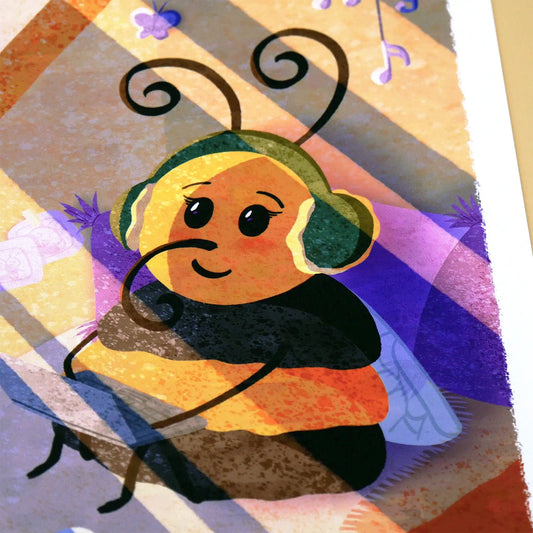 Illustration A4 - Abeille lofi & chill