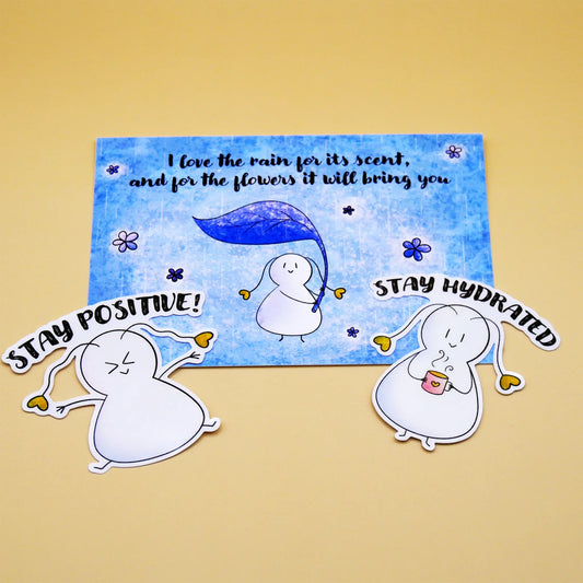 Bundle Scrappy / Lot de 3 - 1 carte postale, 2 stickers