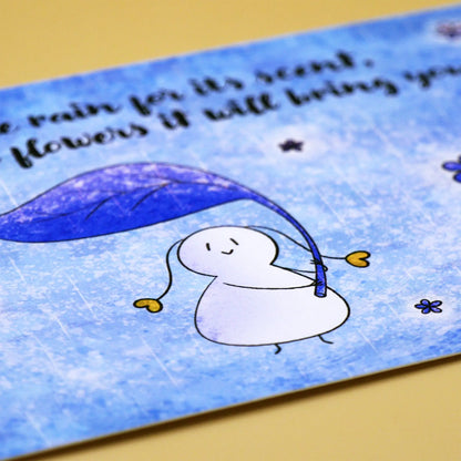 Postcard – Scrappy and the rain