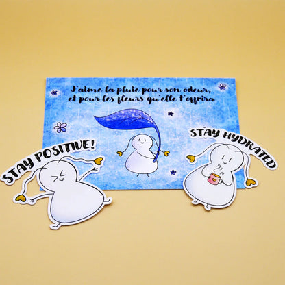 Bundle Scrappy / Lot de 3 - 1 carte postale, 2 stickers