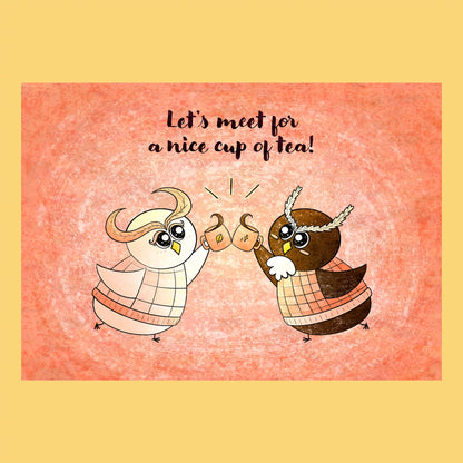 Bundle Hiboux Amoureux / Lot de 3 - 1 carte postale, 2 stickers